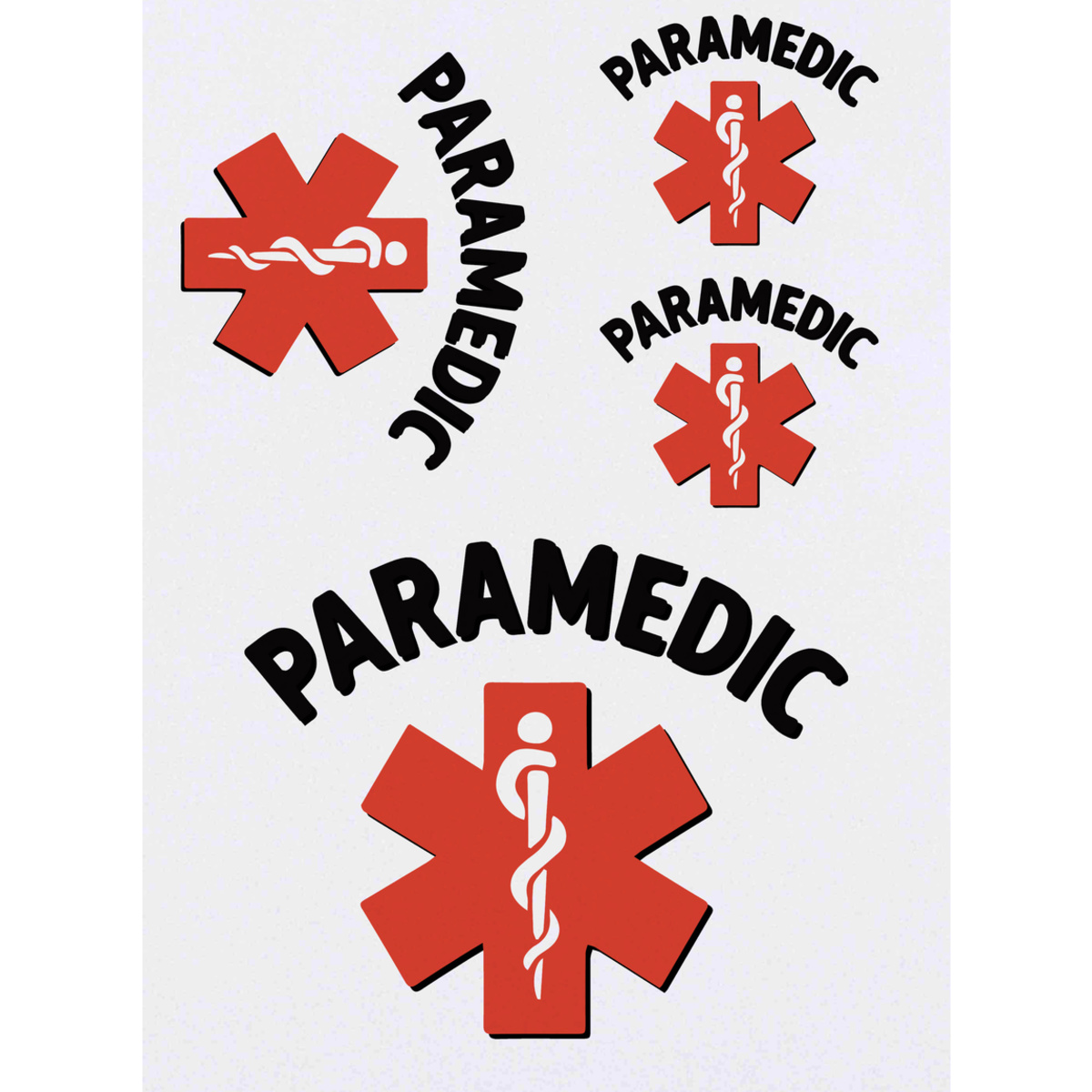 'Star of Life Paramedic Symbol' Temporary Tattoos -  Water Resistant, Skin-Safe, Non-Toxic Transfers (TO056414)