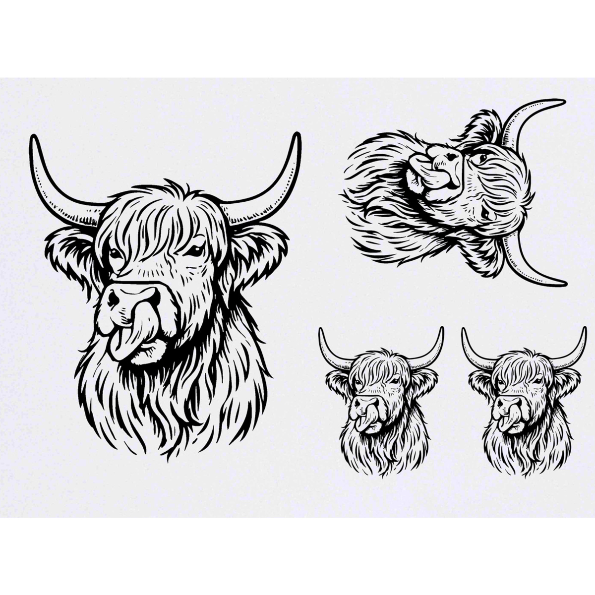 'Highland Cow' Temporary Tattoos -  Water Resistant, Skin-Safe, Non-Toxic Transfers (TO056611)