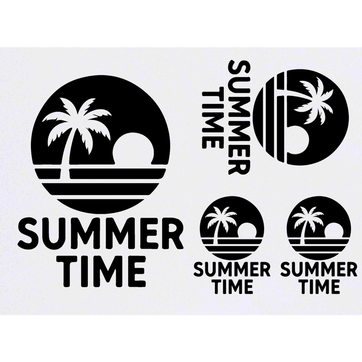'Summer Time' Temporary Tattoos -  Water Resistant, Skin-Safe, Non-Toxic Transfers (TO056964)