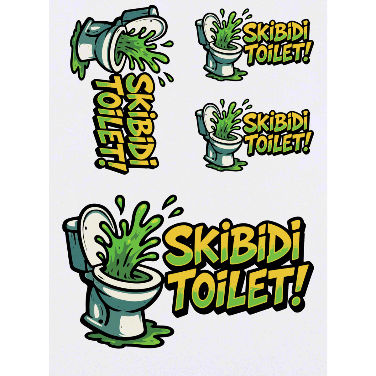 'Skibidi Toilet!' Temporary Tattoos -  Water Resistant, Skin-Safe, Non-Toxic Transfers (TO057267)