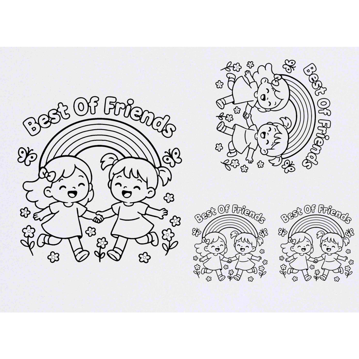 'Best Friend Girls' Temporary Tattoos -  Water Resistant, Skin-Safe, Non-Toxic Transfers (TO057591)