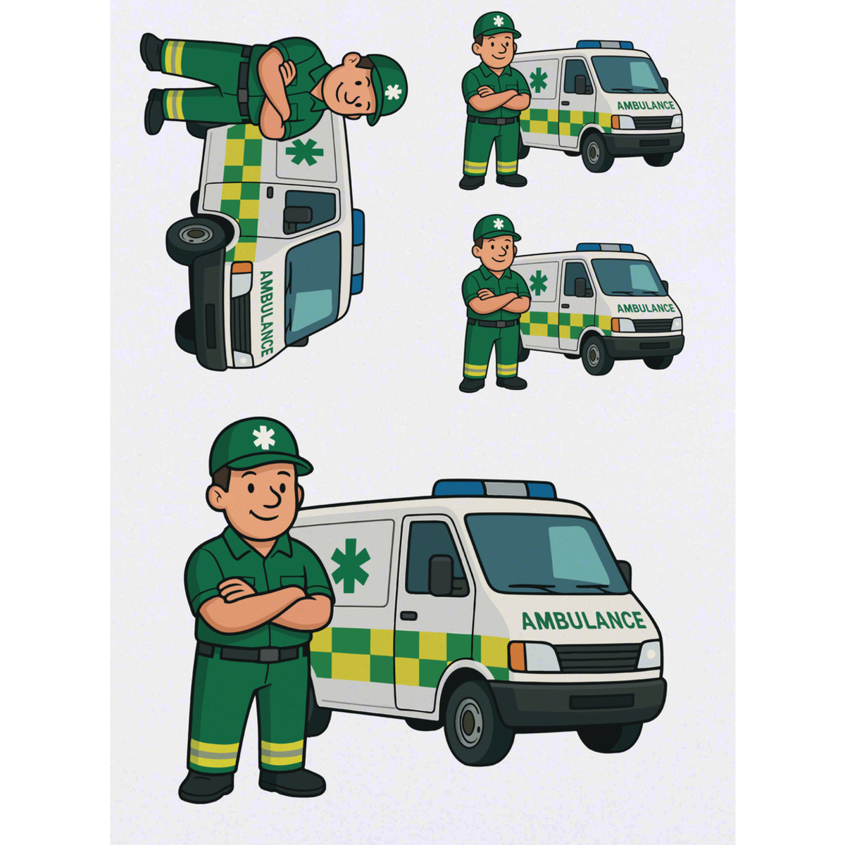 'Ambulance & Paramedic' Temporary Tattoos -  Water Resistant, Skin-Safe, Non-Toxic Transfers (TO057691)
