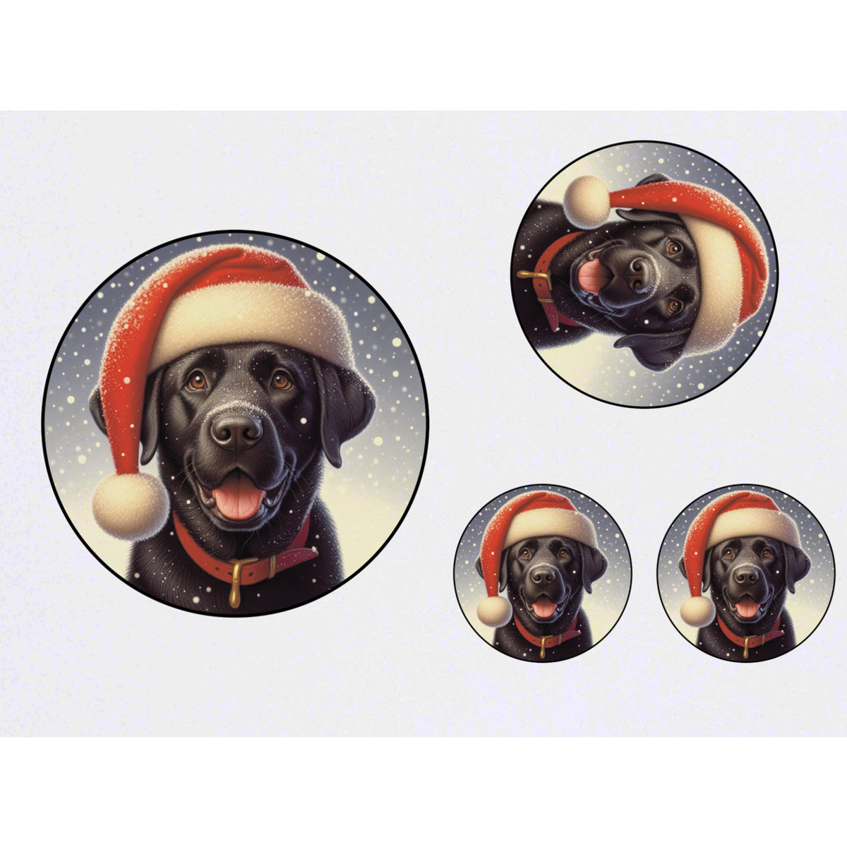 'Black Labrador Wearing Santa Hat' Temporary Tattoos -  Water Resistant, Skin-Safe, Non-Toxic Transfers (TO057927)