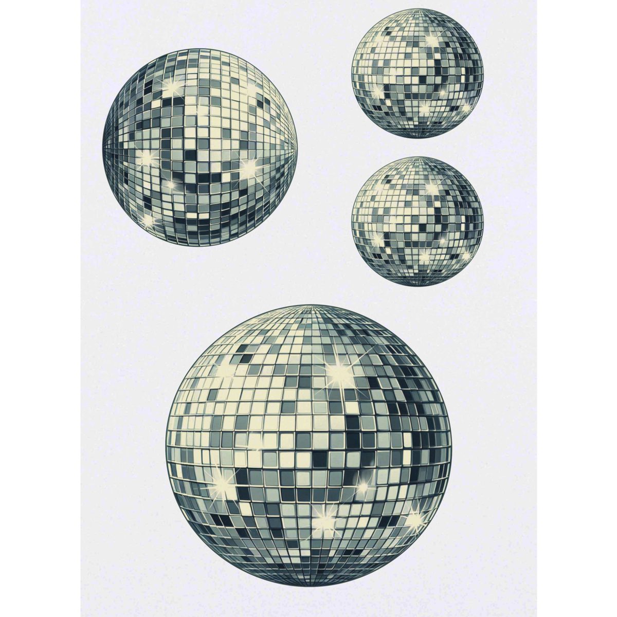 'Classic Disco Ball' Temporary Tattoo Transfers - Water Resistant Skin Safe Designs for Parties, Costumes and Gifts (TO058433)