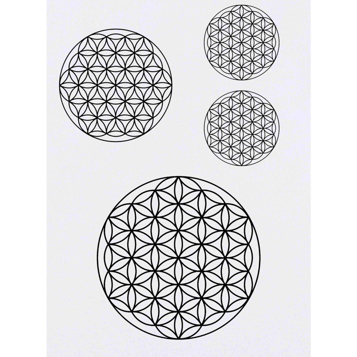 'Flower Of Life Geometry' Temporary Tattoos -  Water Resistant, Skin-Safe, Non-Toxic Transfers (TO058786)