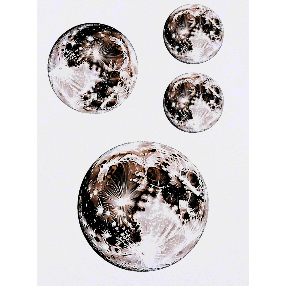 'Full Moon' Temporary Tattoo Transfers - Water Resistant Skin Safe Designs for Parties, Costumes and Gifts (TO059947)