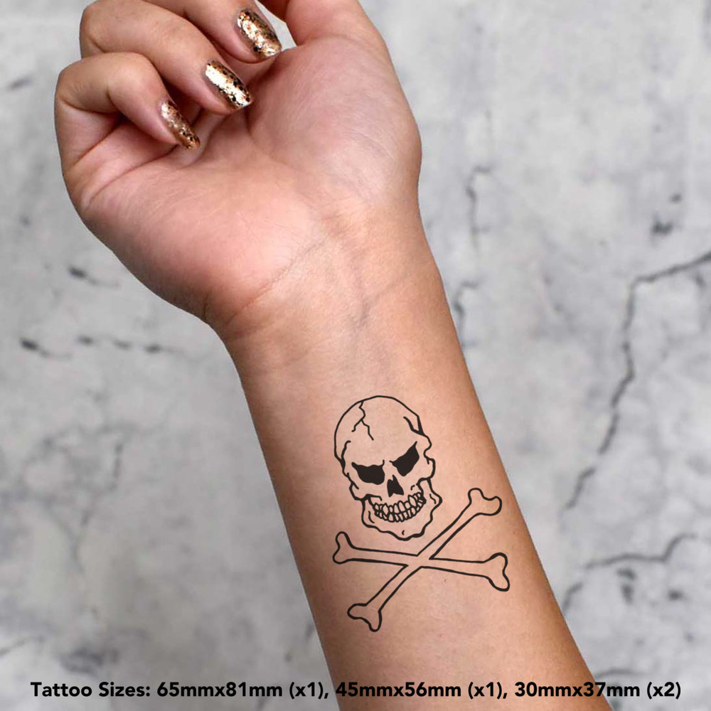Emaille-Pin-Abzeichen Skull Tattooist 2.5 x 2.5 cm 