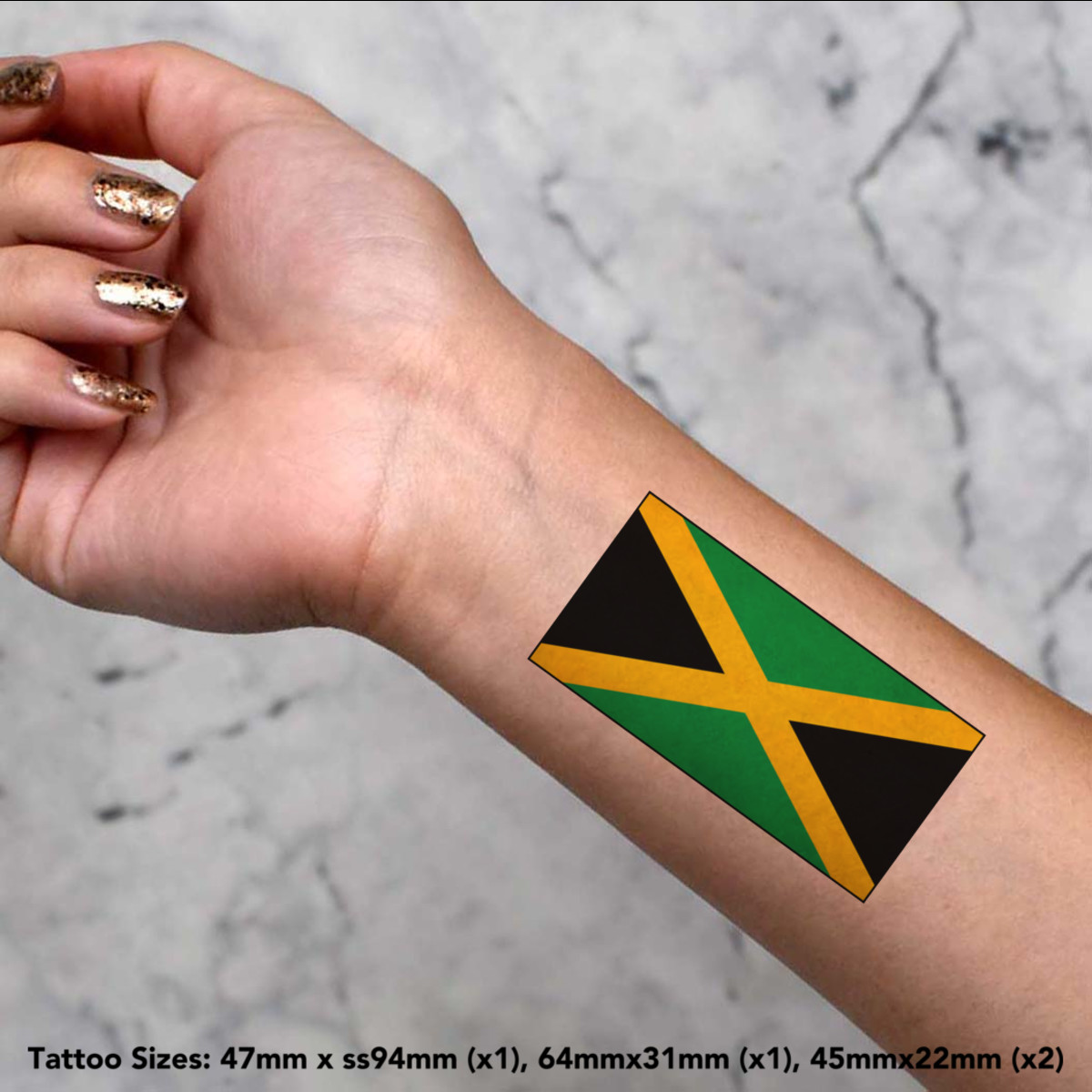 'JAMAICA FLAG' TEMPORARY Tattoos (TO023023) £5.99 PicClick UK