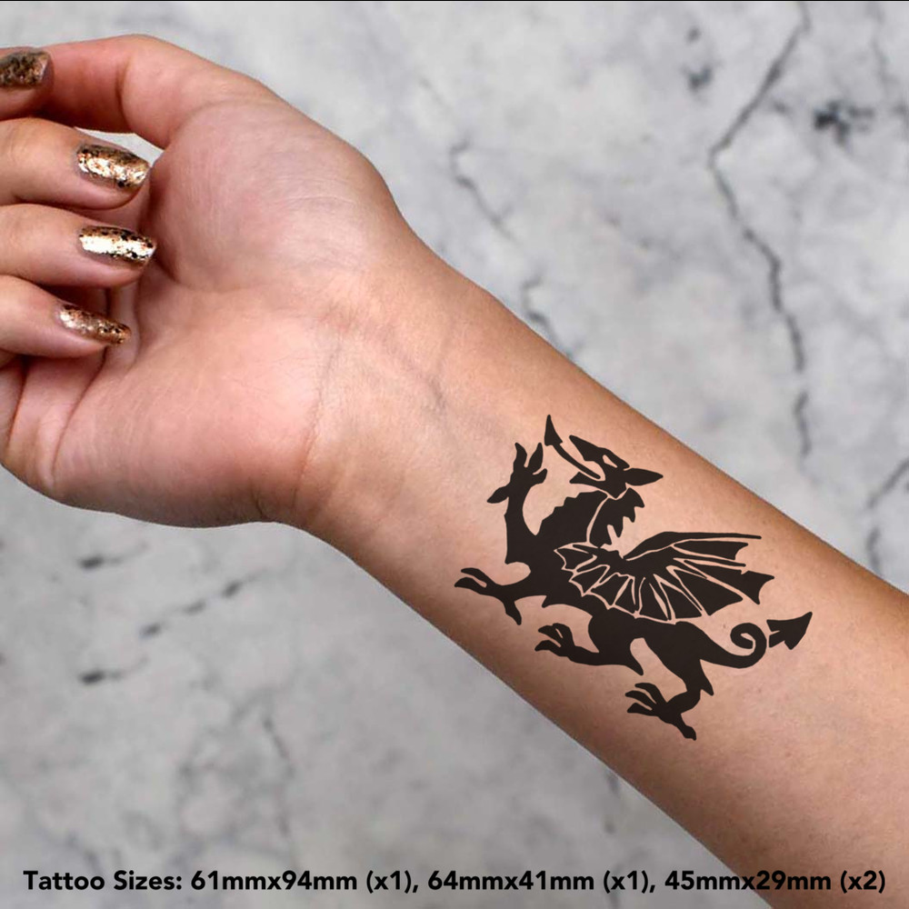 'Welsh Dragon' Temporary Tattoos (TO027185) | eBay