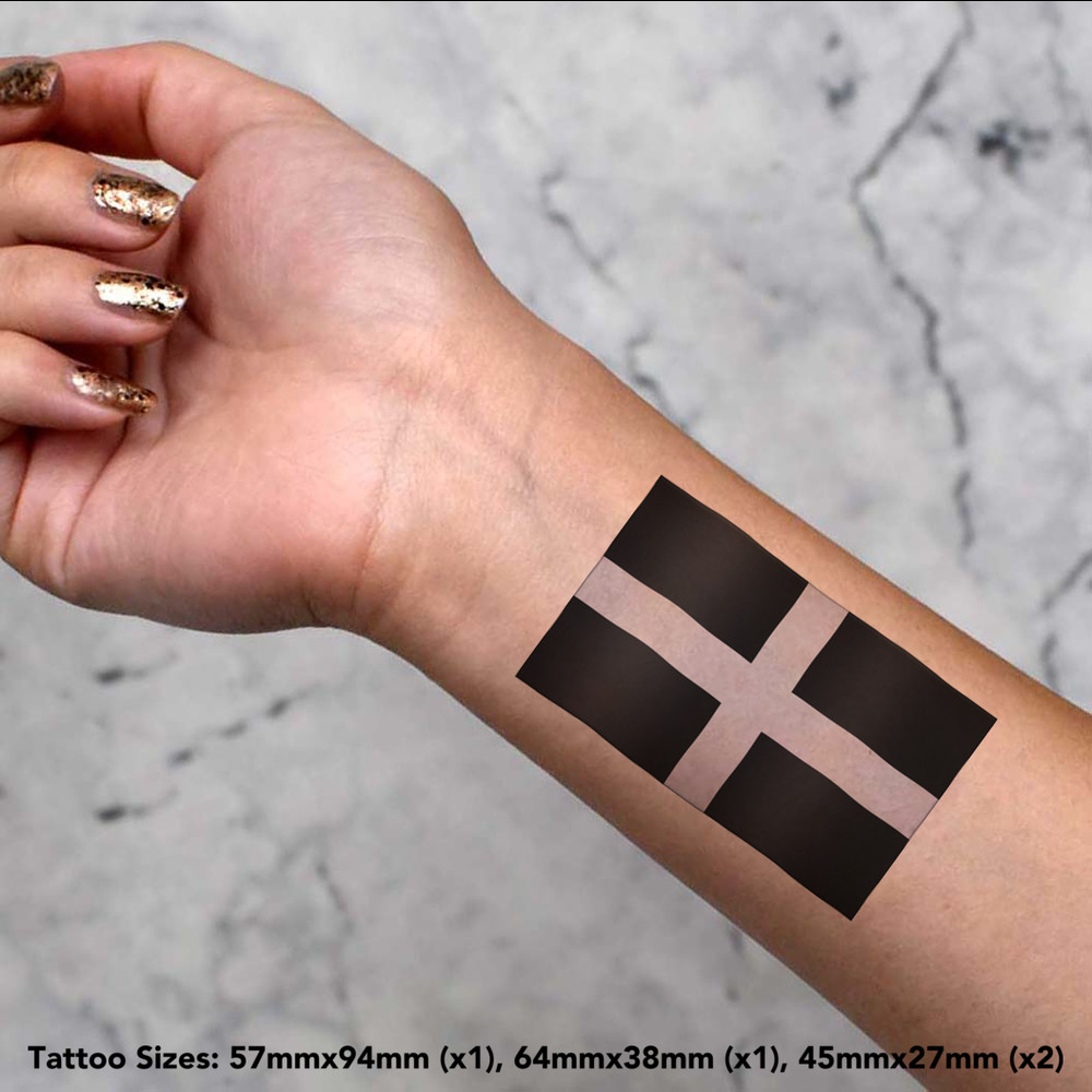 4 x 'Flag Of Cornwall' Temporary Tattoos (TO00046467)