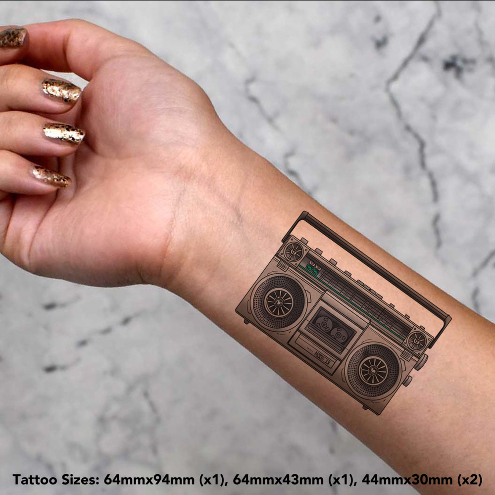 Stereo Boombox' Temporary Tattoos (TO034322) | eBay