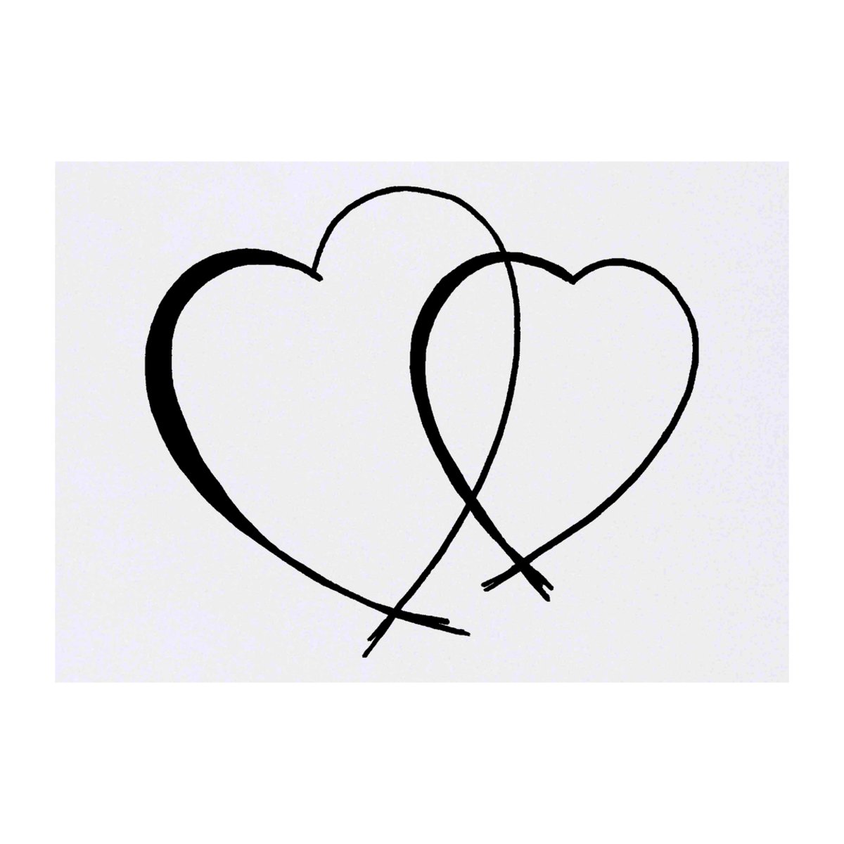 'Two Love Hearts' Temporary Tattoo -  Water Resistant, Skin-Safe, Non-Toxic Transfer (TO00016483)