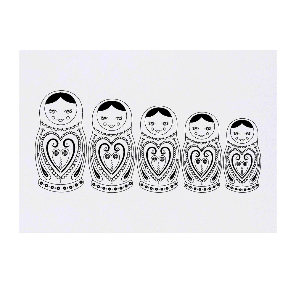 'Matryoshka Dolls' Temporary Tattoo - Water Resistant, Skin-Safe, Non-Toxic Transfer (TO00017365)