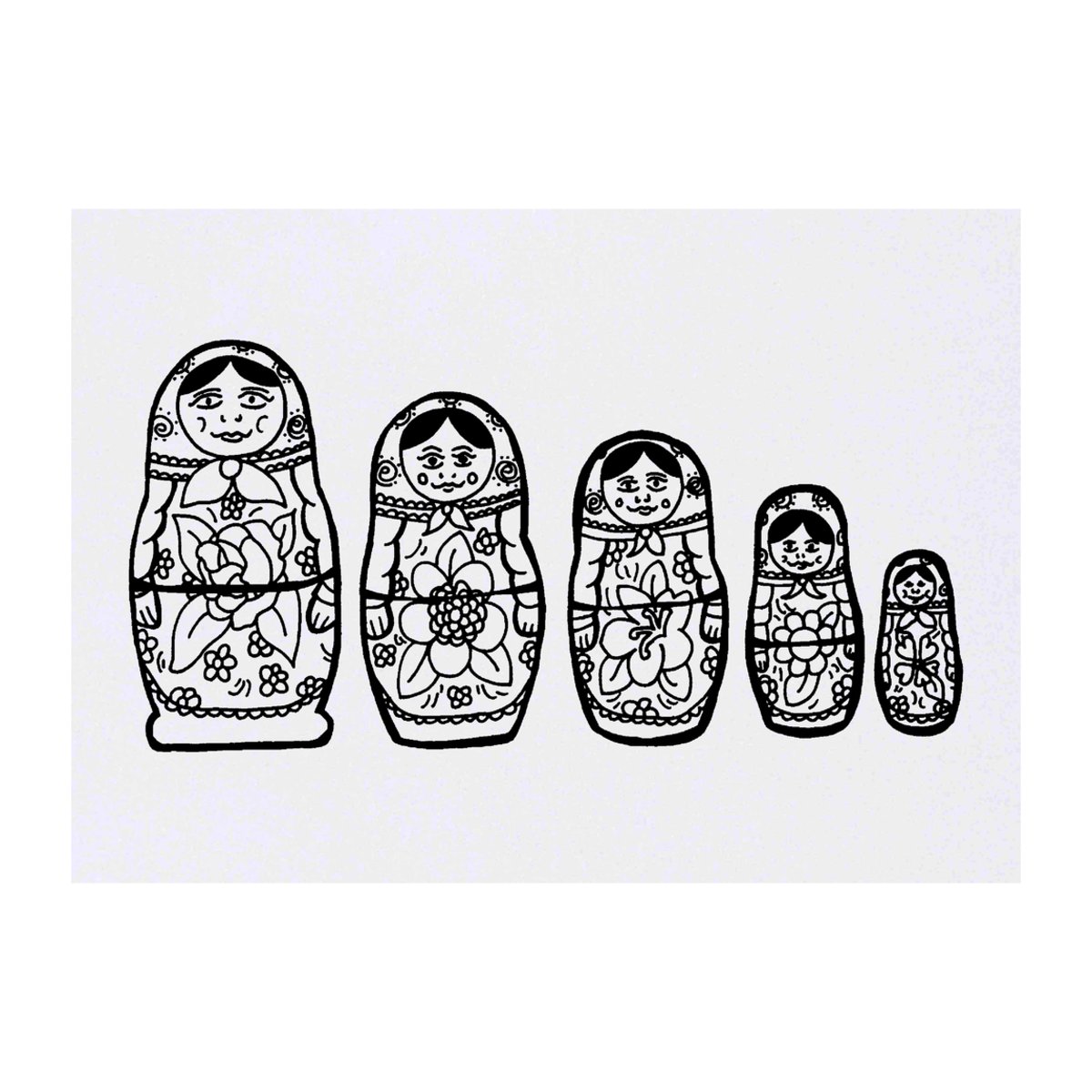 'Russian Matryoshka Dolls' Temporary Tattoo -  Water Resistant, Skin-Safe, Non-Toxic Transfer (TO00017475)