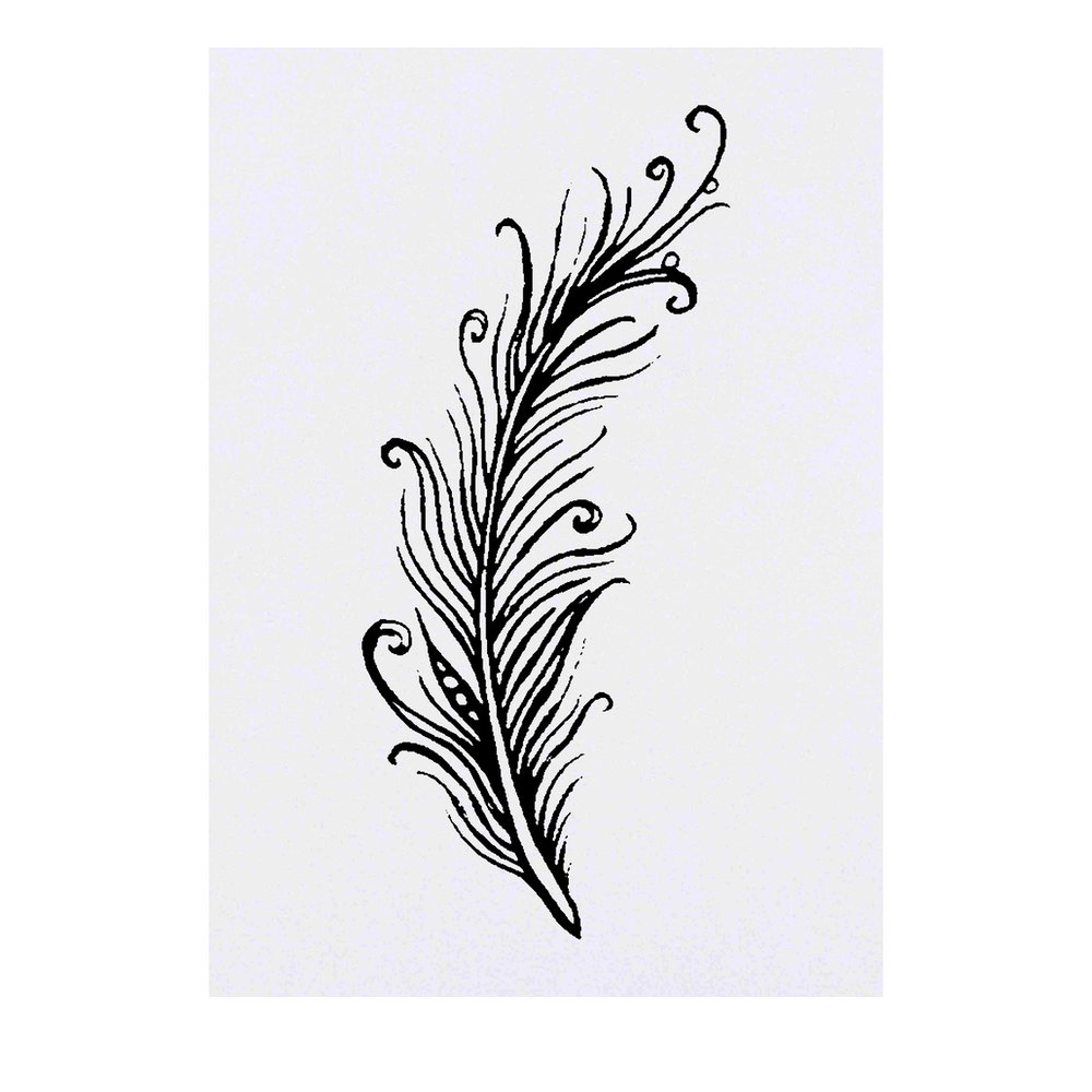 'Soft Feather' Temporary Tattoo - Water Resistant, Skin-Safe, Non-Toxic Transfer (TO00017604)