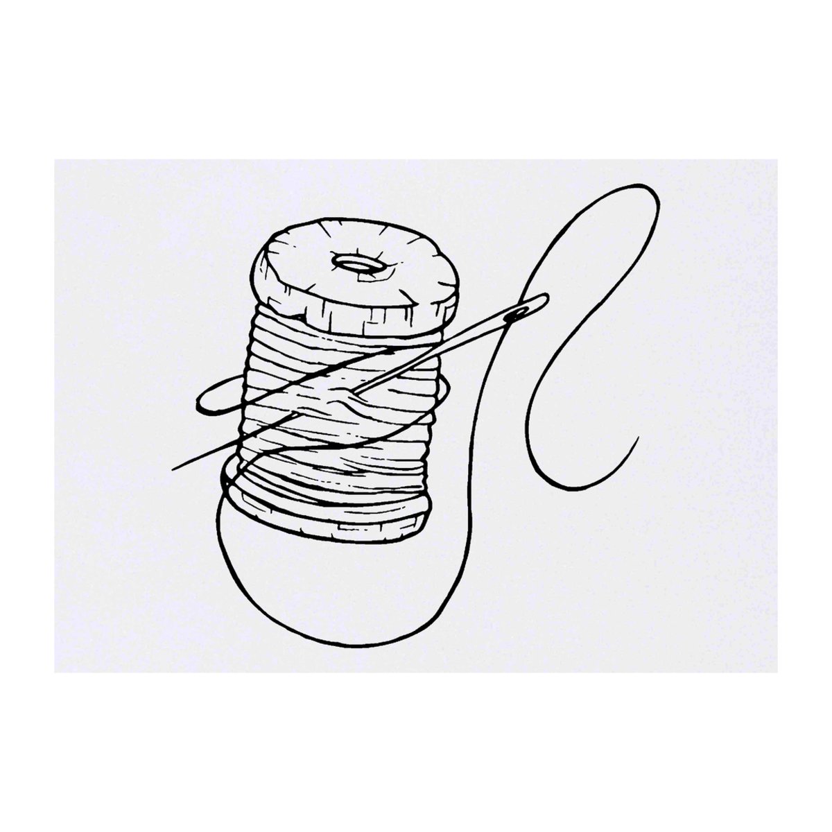 'Needle & Thread' Temporary Tattoo -  Water Resistant, Skin-Safe, Non-Toxic Transfer (TO00018513)