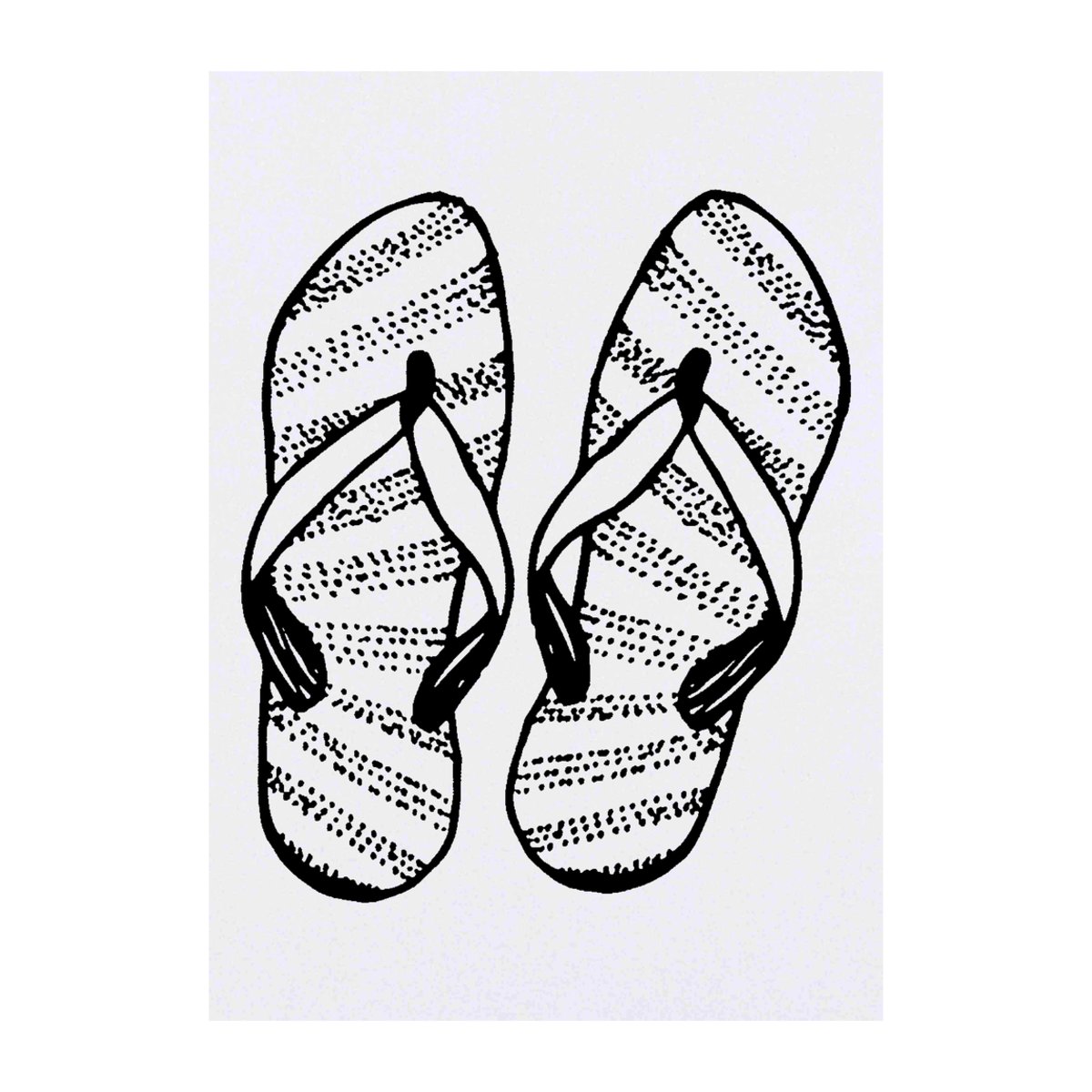 'Flipflops' Temporary Tattoo -  Water Resistant, Skin-Safe, Non-Toxic Transfer (TO00019459)