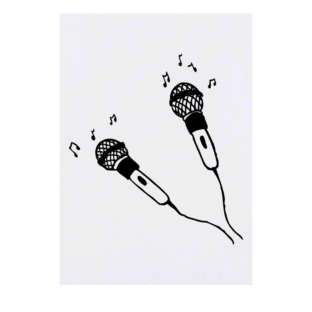 'Microphones' Temporary Tattoo - Water Resistant, Skin-Safe, Non-Toxic Transfer (TO00019658)