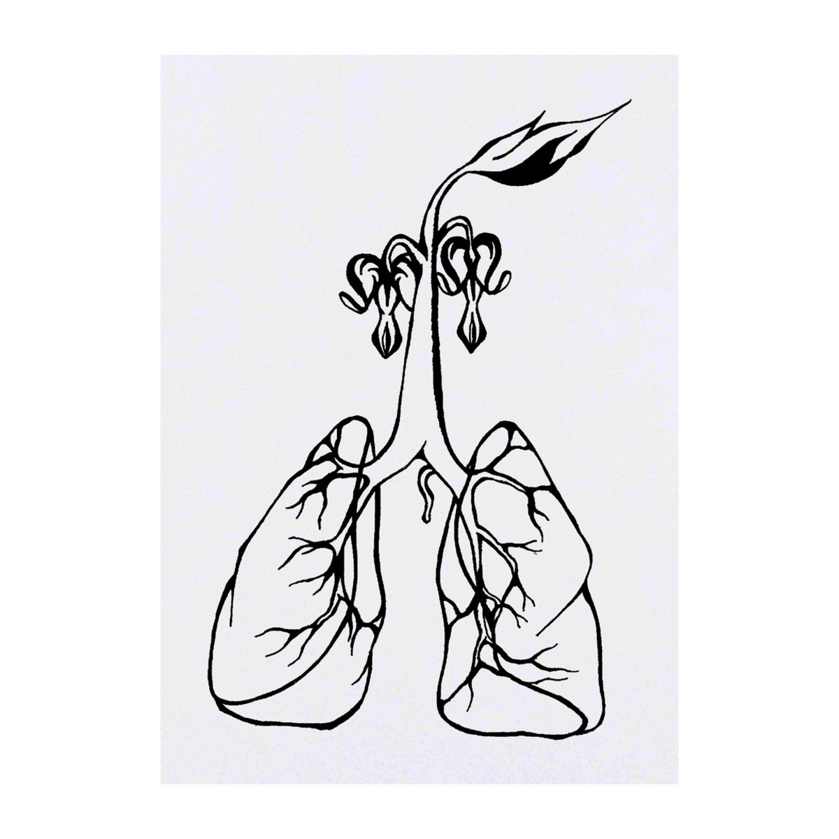 'Lung & Roots' Temporary Tattoo -  Water Resistant, Skin-Safe, Non-Toxic Transfer (TO00020604)