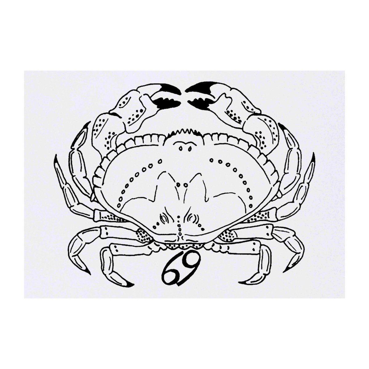 'Zodiac Cancer Crab' Temporary Tattoo -  Water Resistant, Skin-Safe, Non-Toxic Transfer (TO00021966)
