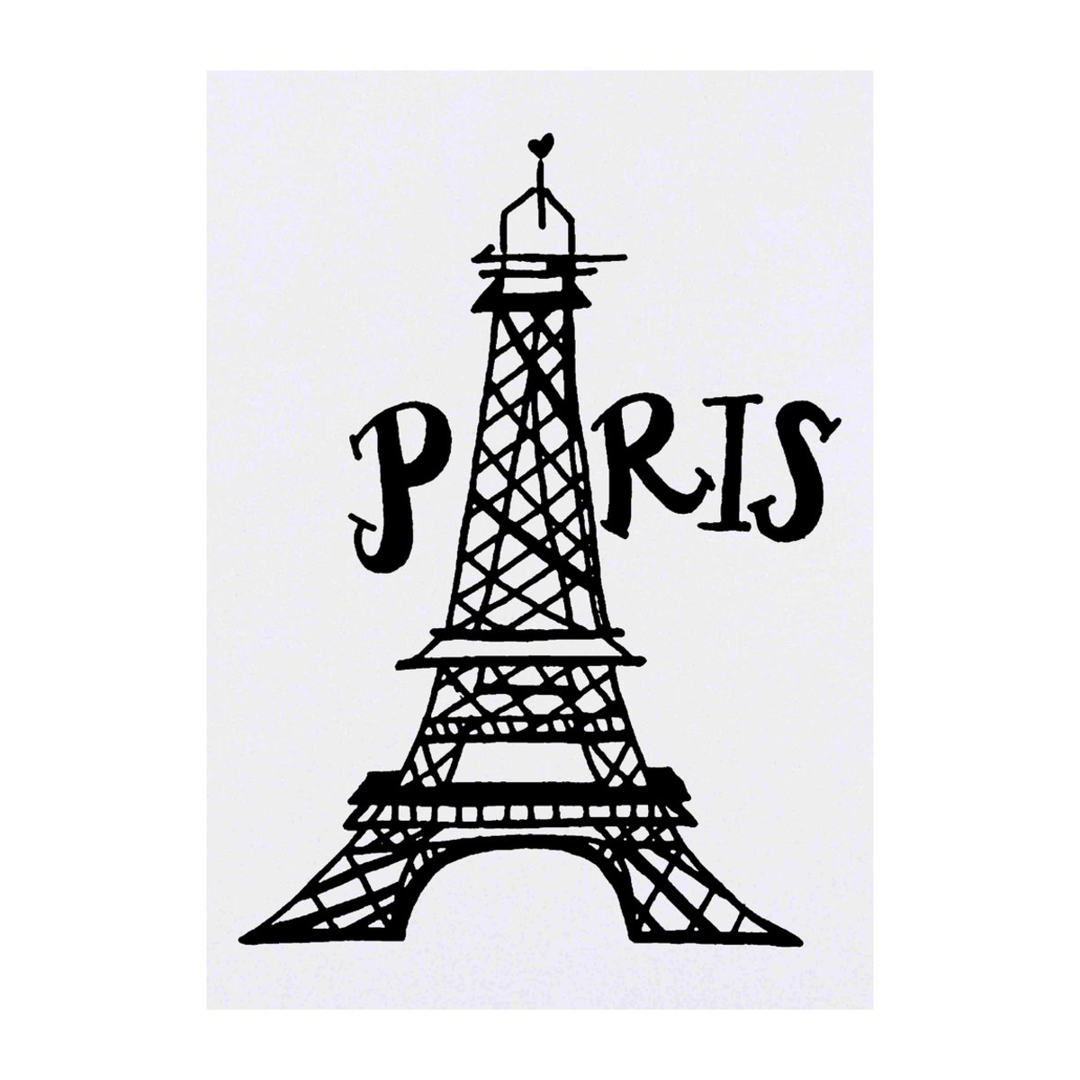 'Paris Eiffel Tower' Temporary Tattoo - Handdrawn Eiffel Landmark Typography - Water Resistant, Skin-Safe, Non-Toxic Transfer (TO00023228)