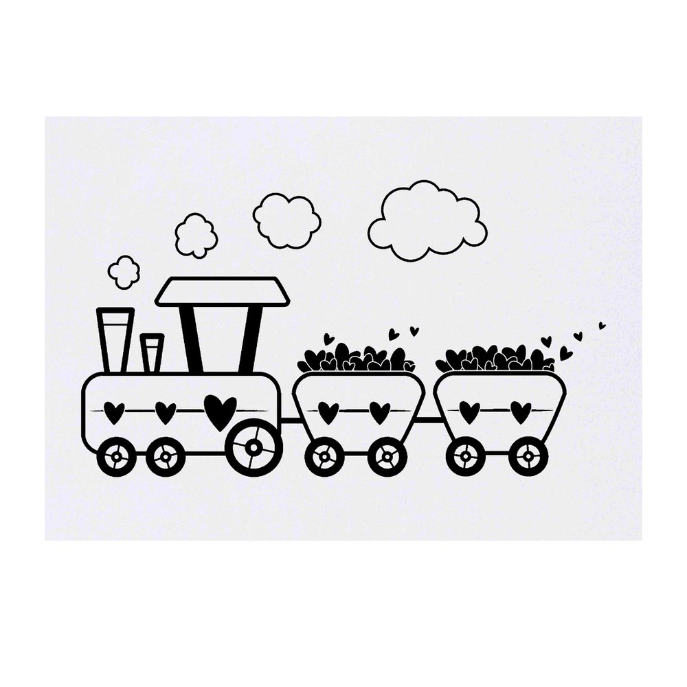 'Love Train' Temporary Tattoo - Water Resistant, Skin-Safe, Non-Toxic Transfer (TO00023412)
