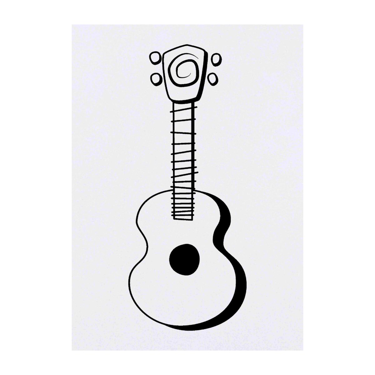 'Ukulele' Temporary Tattoo - A6 - Water Resistant Skin Safe Transfer for Parties, Costumes and Gifts (TO00024395)