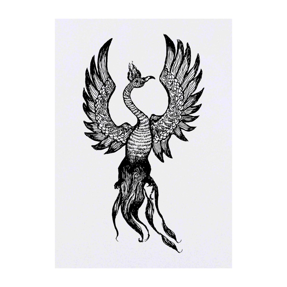 'Phoenix In Flight' Temporary Tattoo -  Water Resistant, Skin-Safe, Non-Toxic Transfer (TO00024436)