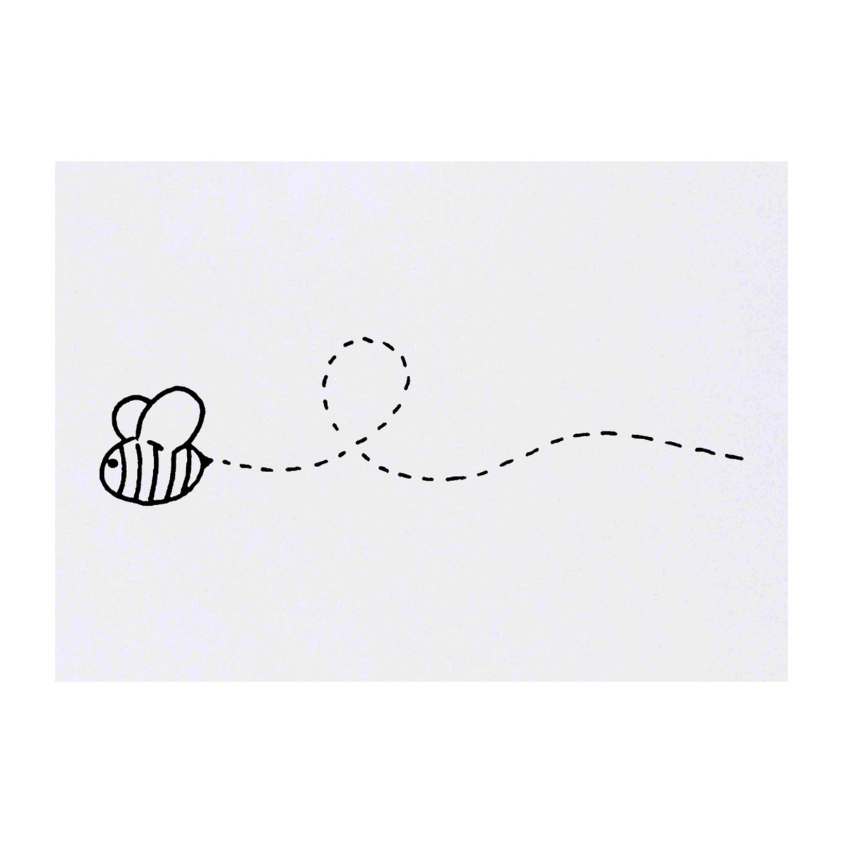 'Bumble Bee' Temporary Tattoo - Cute Flying Insect Dotted Path - Water Resistant, Skin-Safe, Non-Toxic Transfer (TO00025336)