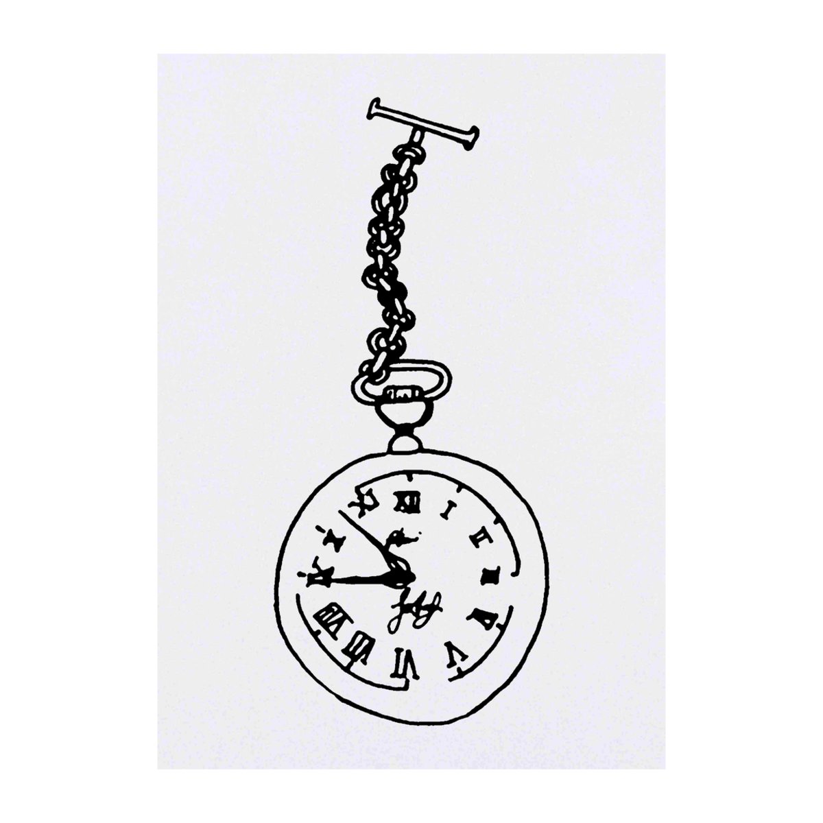 'Pocket Watch' Temporary Tattoo -  Water Resistant, Skin-Safe, Non-Toxic Transfer (TO00025961)