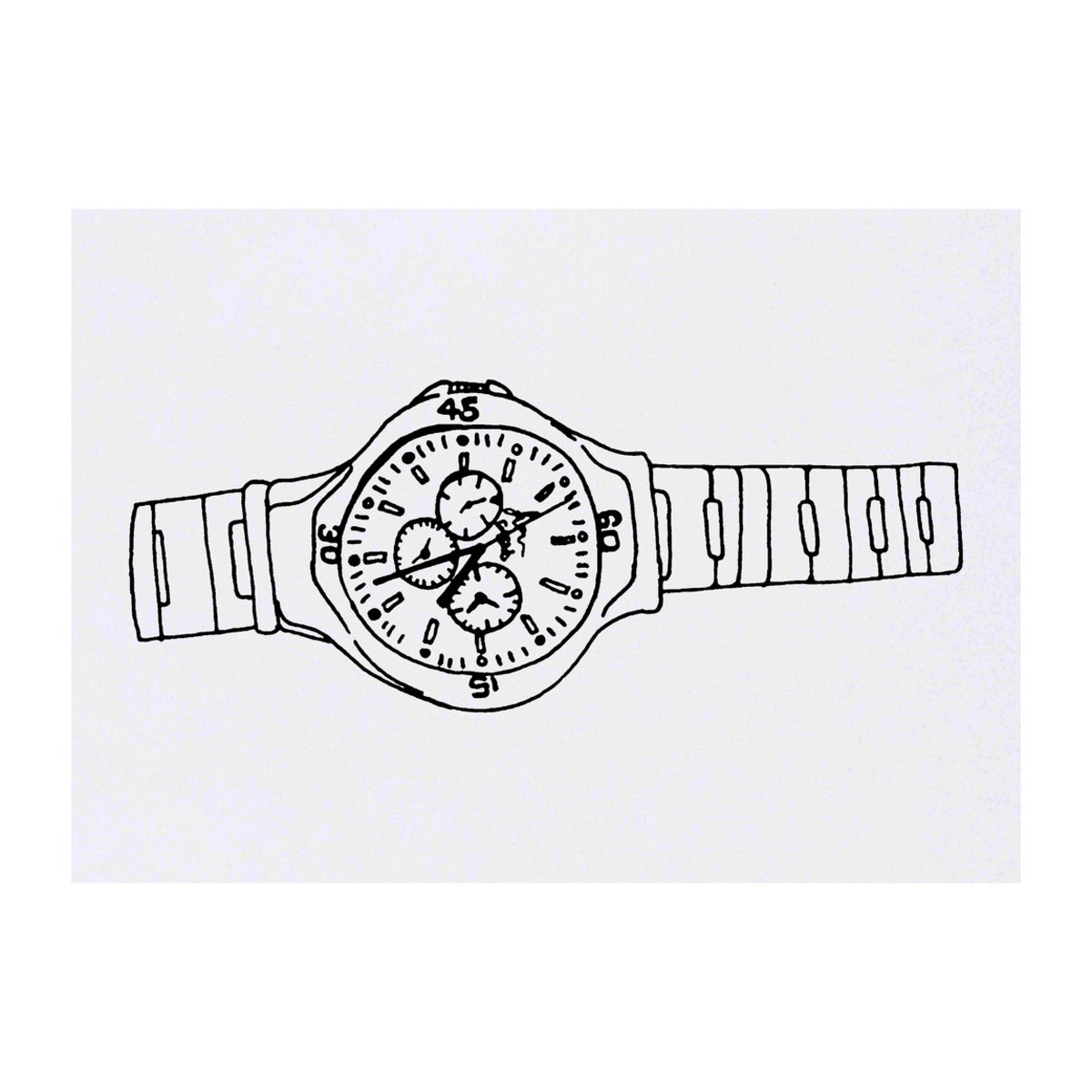 'Mens' Watch' Temporary Tattoo -  Water Resistant, Skin-Safe, Non-Toxic Transfer (TO00025963)