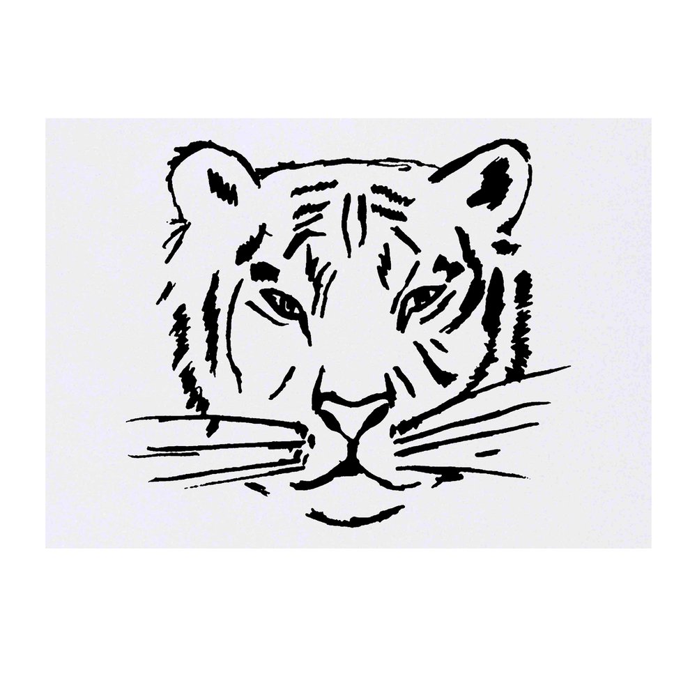 'Tiger Face' Temporary Tattoo - Water Resistant, Skin-Safe, Non-Toxic Transfer (TO00026166)