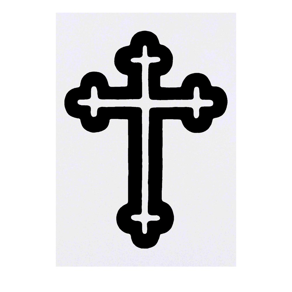 Temporäres Klebetattoo Kreuz & Rosenkranz für Gothics