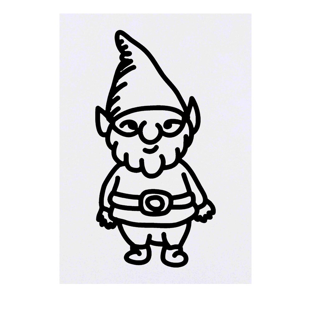 'Garden Gnome' Temporary Tattoo - Water Resistant, Skin-Safe, Non-Toxic Transfer (TO00026584)