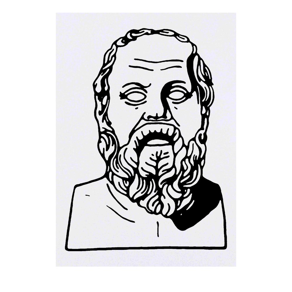'Socrates Portrait' Temporary Tattoo - Water Resistant, Skin-Safe, Non-Toxic Transfer (TO00026984)