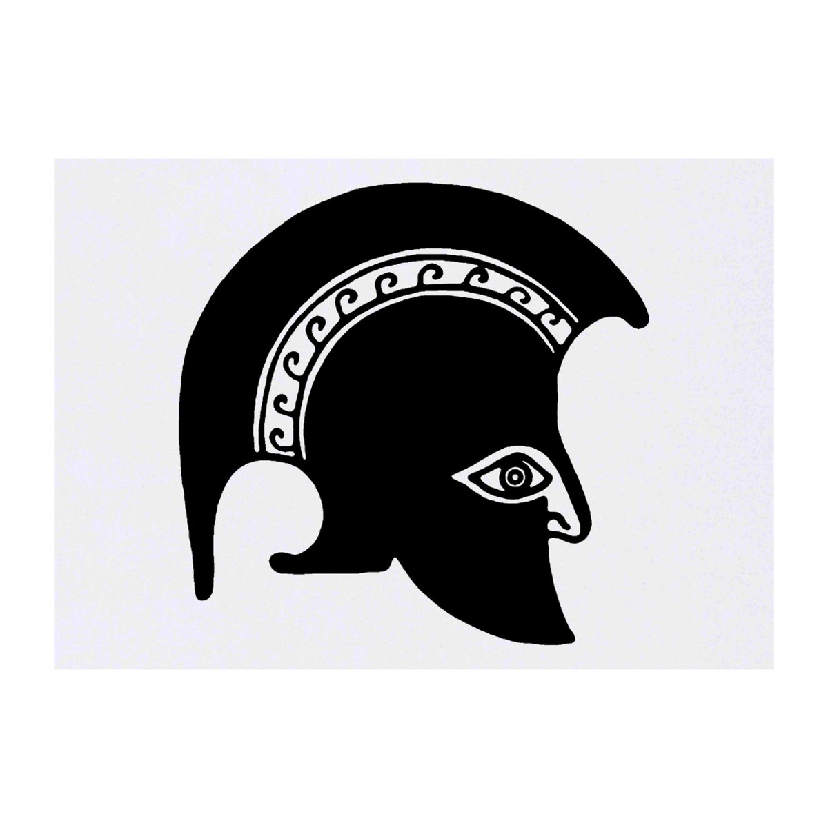 'Greek Helmet' Temporary Tattoo -  Water Resistant, Skin-Safe, Non-Toxic Transfer (TO00027303)