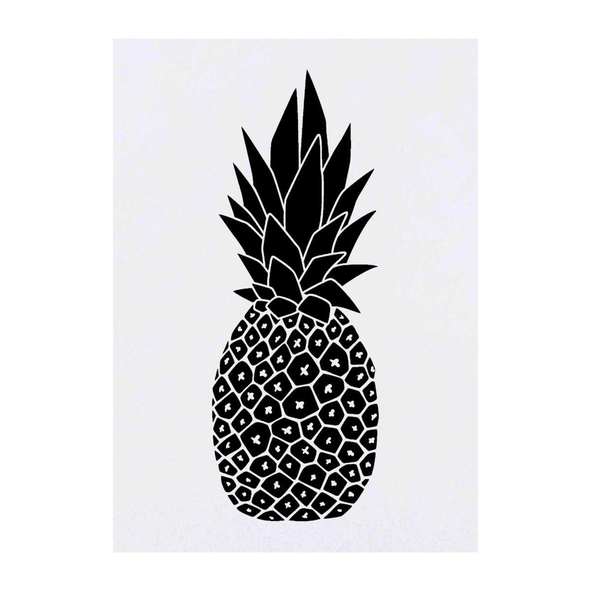 'Silhouetted Pineapple' Temporary Tattoo - A6 - Water Resistant Skin Safe Transfer for Parties, Costumes and Gifts (TO00028077)