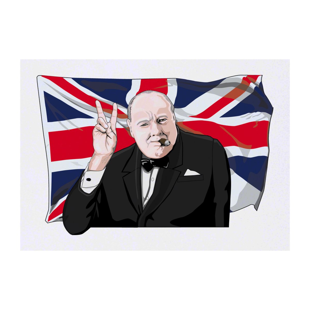 'Winston Churchill' Temporary Tattoo -  Water Resistant, Skin-Safe, Non-Toxic Transfer (TO00028112)