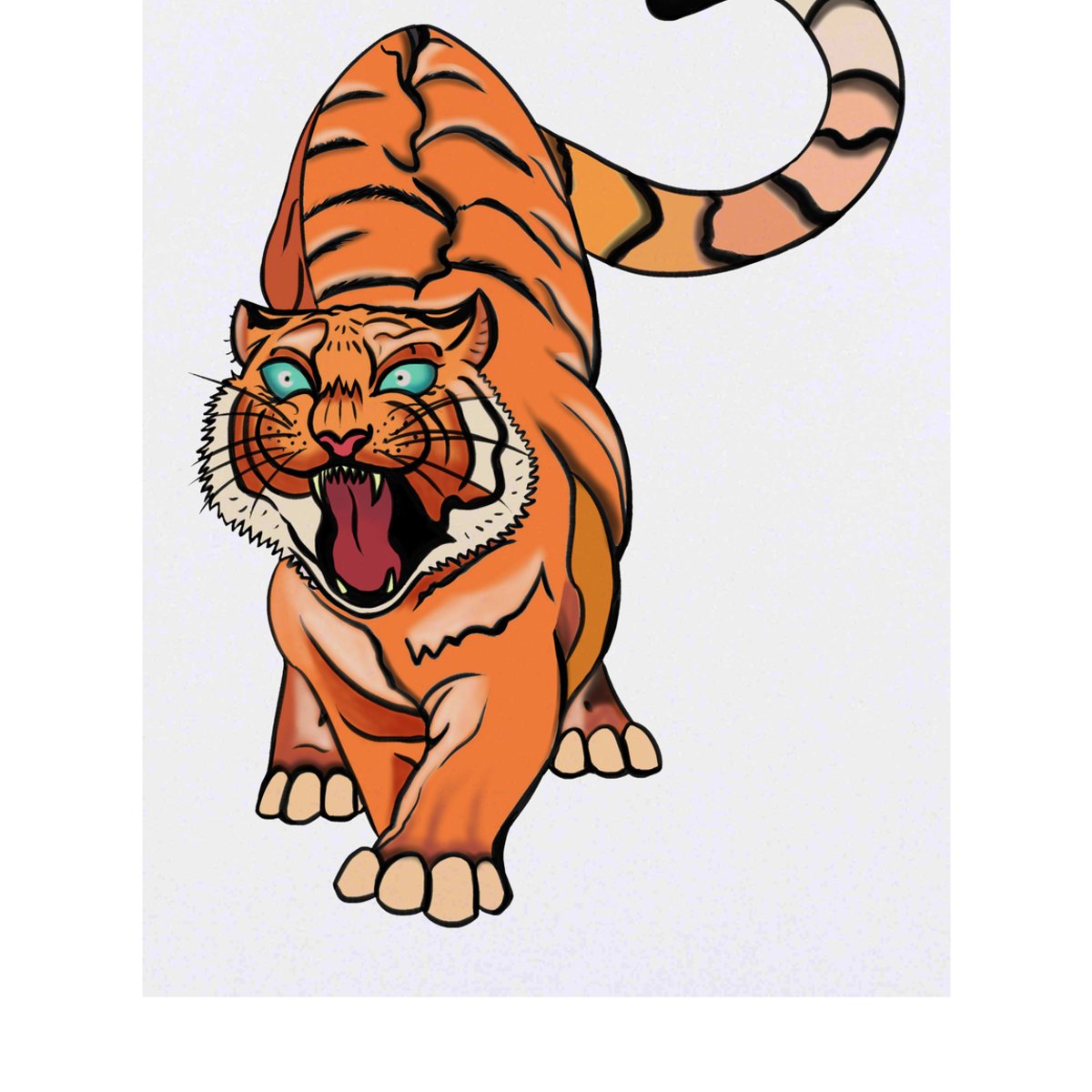 'Roaring Tiger' Temporary Tattoo -  Water Resistant, Skin-Safe, Non-Toxic Transfer (TO00029110)