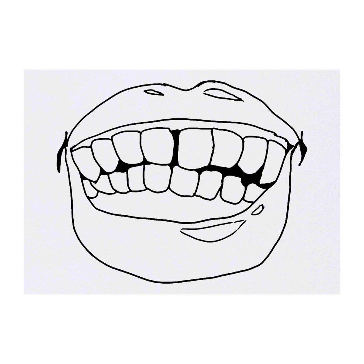 'Mouth Showing Teeth' Temporary Tattoo -  Water Resistant, Skin-Safe, Non-Toxic Transfer (TO00029396)