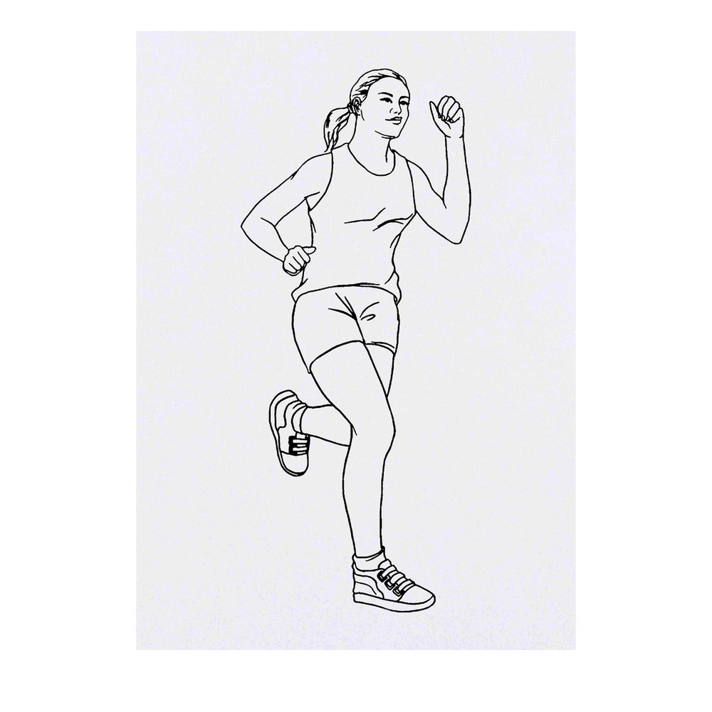 'Running Woman' Temporary Tattoo - Water Resistant, Skin-Safe, Non-Toxic Transfer (TO00030129)