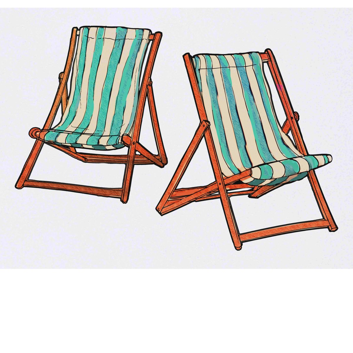 'Deck Chairs' Temporary Tattoo -  Water Resistant, Skin-Safe, Non-Toxic Transfer (TO00030225)