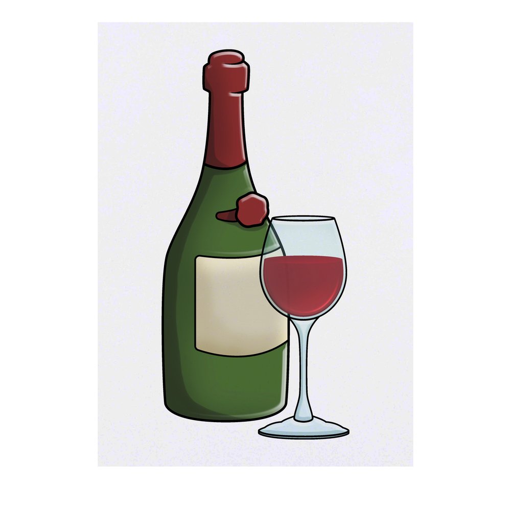 'Red Wine' Temporary Tattoo - Water Resistant, Skin-Safe, Non-Toxic Transfer (TO00030603)