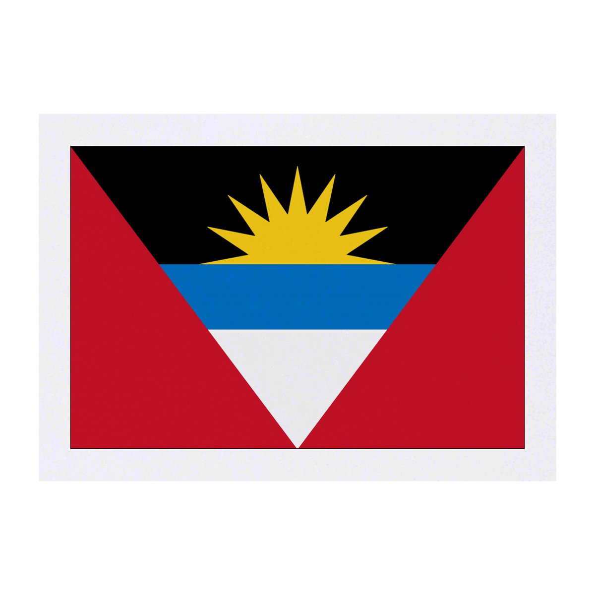 'Antigua & Barbuda Flag' Temporary Tattoo -  Water Resistant, Skin-Safe, Non-Toxic Transfer (TO00030607)