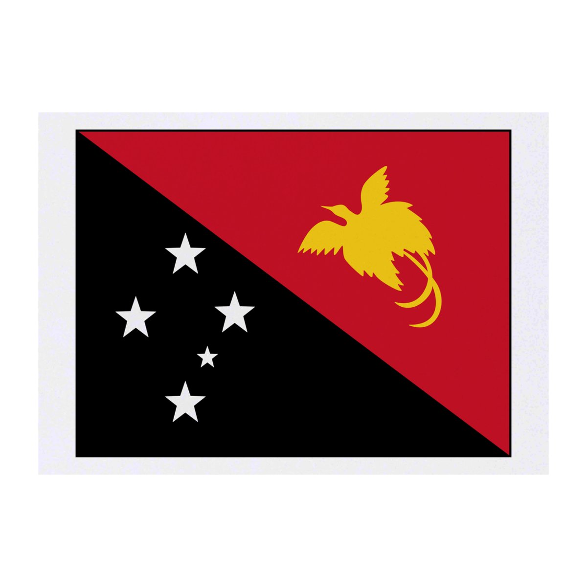 'Papua New Guinea Flag' Temporary Tattoo -  Water Resistant, Skin-Safe, Non-Toxic Transfer (TO00030620)