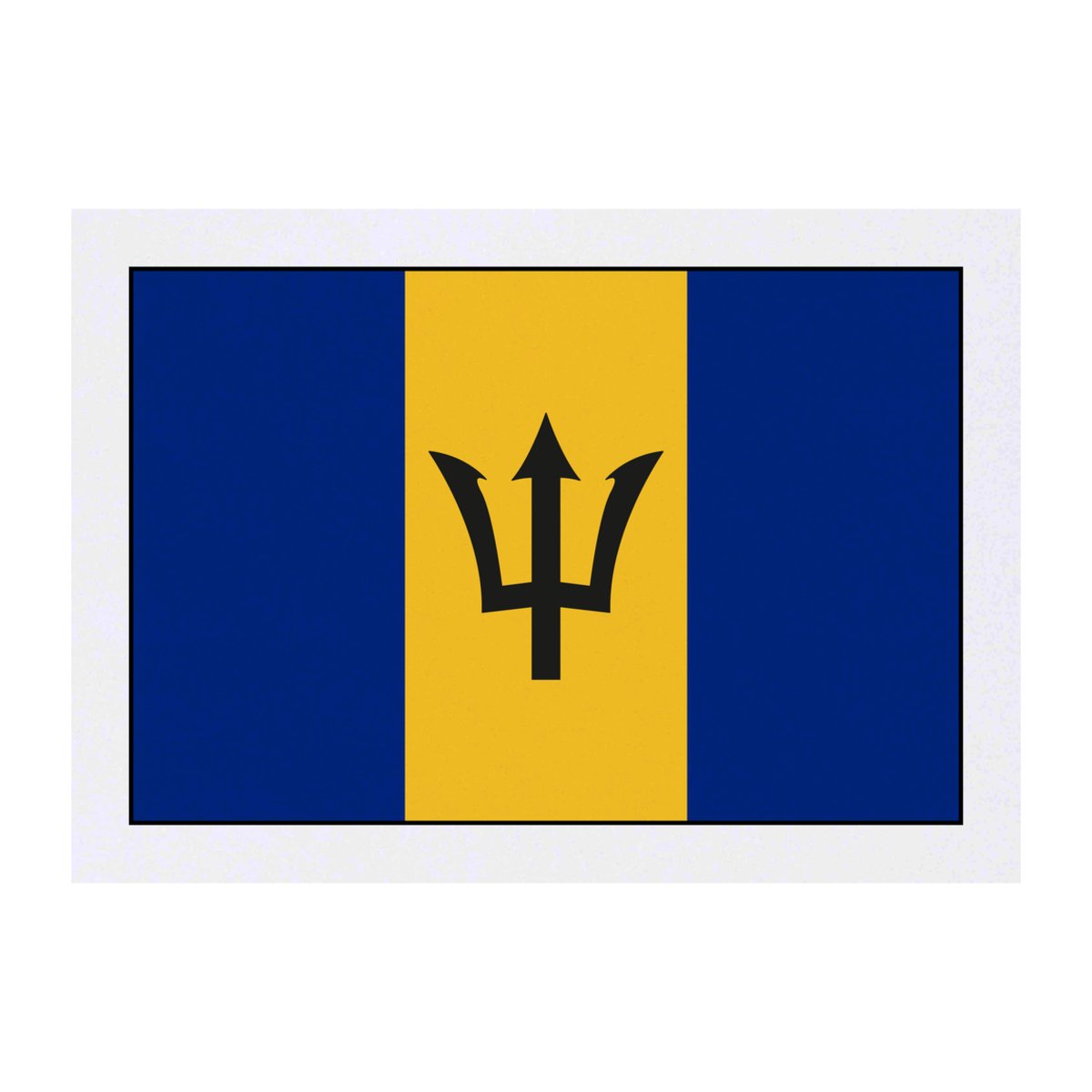 'Barbados Flag' Temporary Tattoo -  Water Resistant, Skin-Safe, Non-Toxic Transfer (TO00030631)