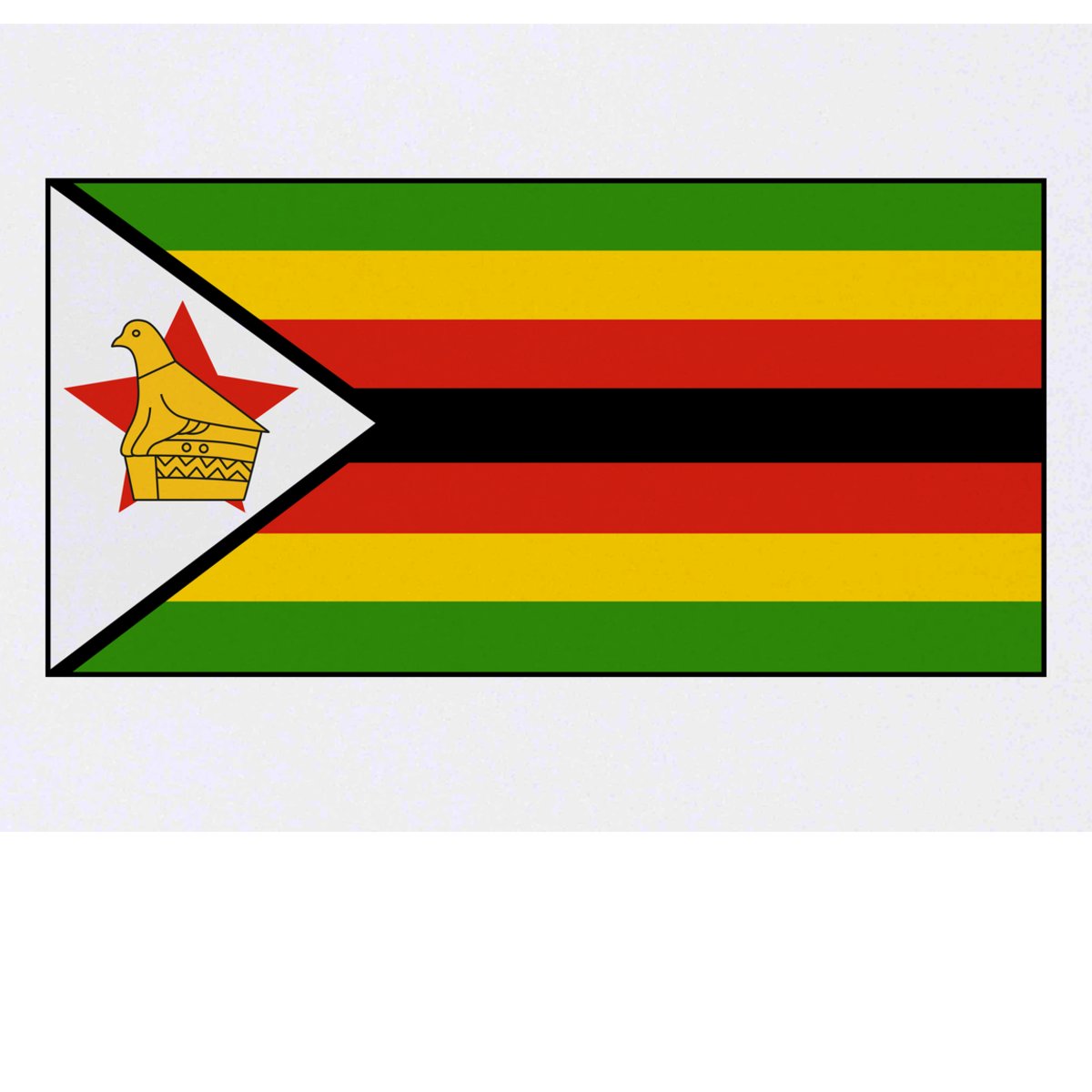 'Zimbabwe Flag' Temporary Tattoo -  Water Resistant, Skin-Safe, Non-Toxic Transfer (TO00030701)
