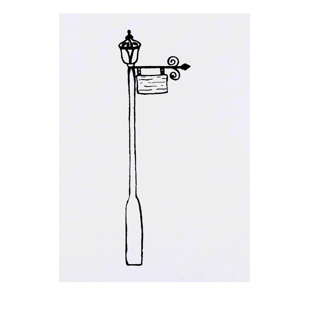 'Street Lamp Sign' Temporary Tattoo - Water Resistant, Skin-Safe, Non-Toxic Transfer (TO00030775)
