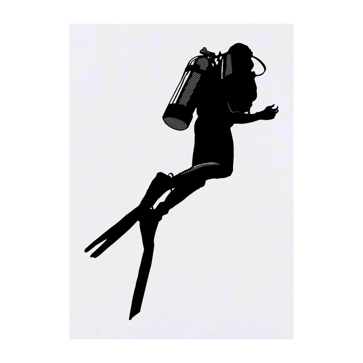 'Scuba Diver' Temporary Tattoo -  Water Resistant, Skin-Safe, Non-Toxic Transfer (TO00030883)