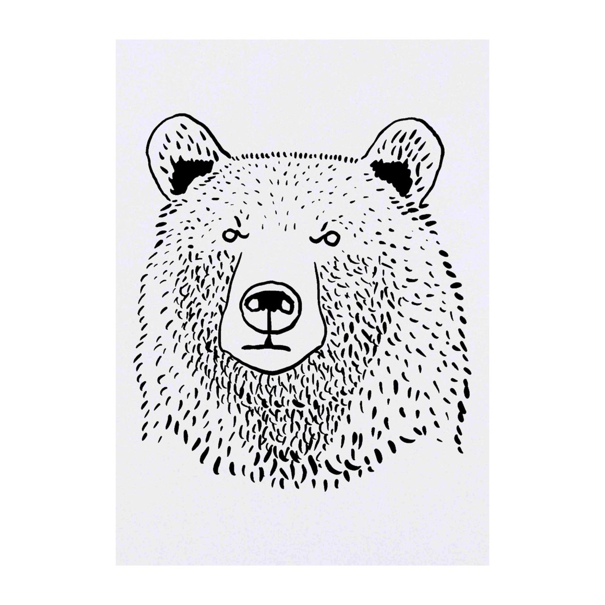 'Grizzly Bear Head' Temporary Tattoo -  Water Resistant, Skin-Safe, Non-Toxic Transfer (TO00030988)